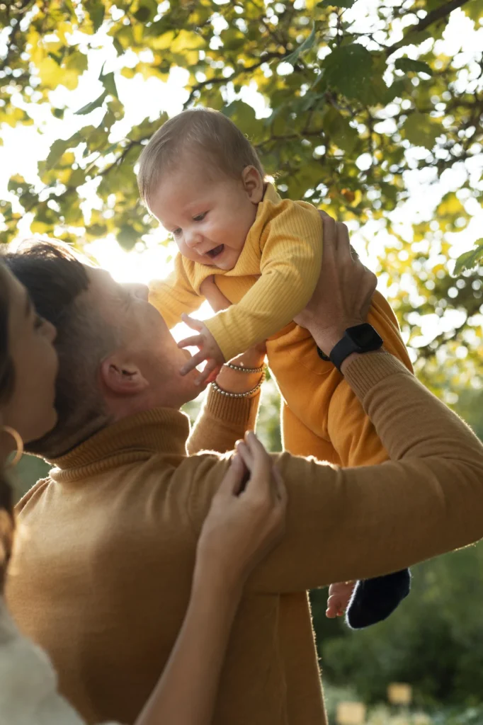 Couple holding a surrogacy baby in Cyprus